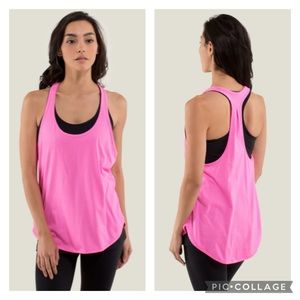 Lululemon 105 F Singlet Silverescent Heathered Bright Pink Tank Top Lightweight